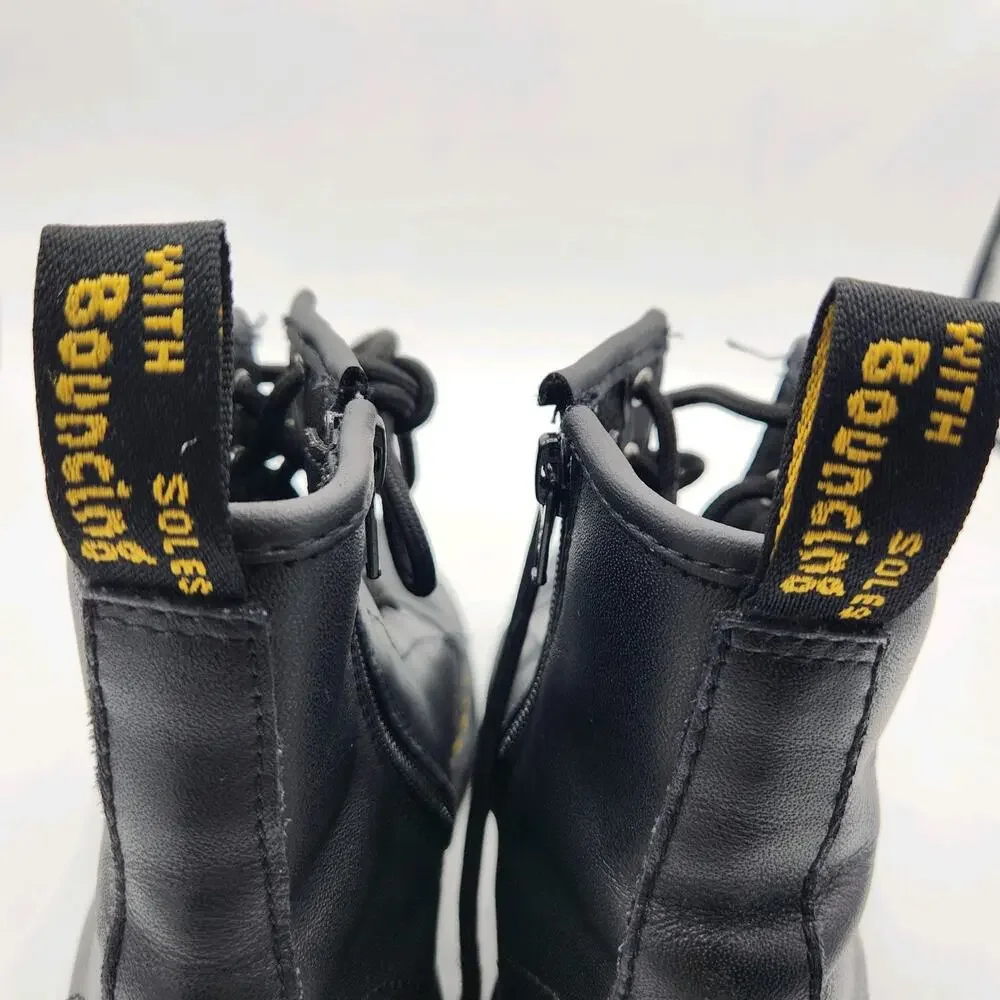 Dr. Martens Junior 1460 Softy T Leather Lace Up Boots Kids Size 3‎ Black